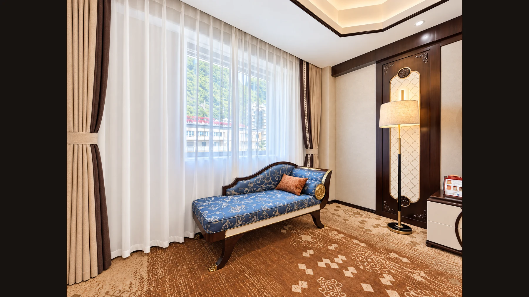 Hotel guest room sitting area — AI Clean Up
